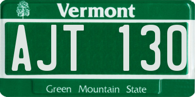 VT license plate AJT130