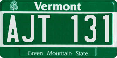 VT license plate AJT131