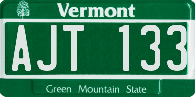 VT license plate AJT133