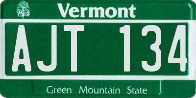 VT license plate AJT134