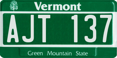 VT license plate AJT137
