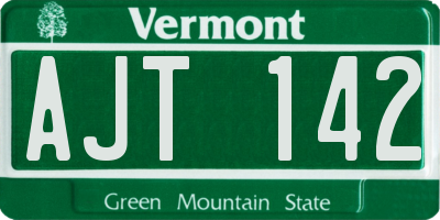 VT license plate AJT142