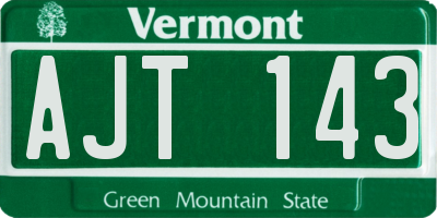 VT license plate AJT143
