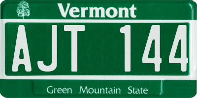 VT license plate AJT144