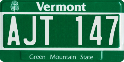 VT license plate AJT147