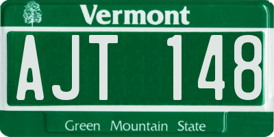 VT license plate AJT148