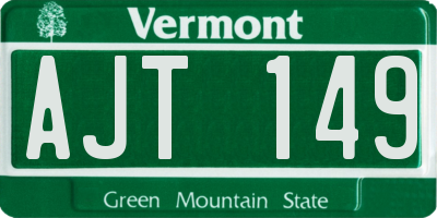 VT license plate AJT149
