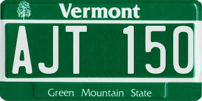 VT license plate AJT150