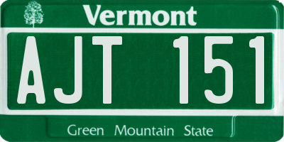 VT license plate AJT151