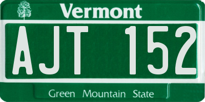 VT license plate AJT152