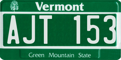 VT license plate AJT153