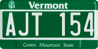 VT license plate AJT154