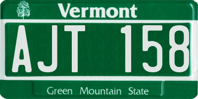 VT license plate AJT158
