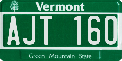 VT license plate AJT160