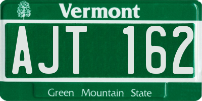 VT license plate AJT162