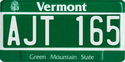 VT license plate AJT165
