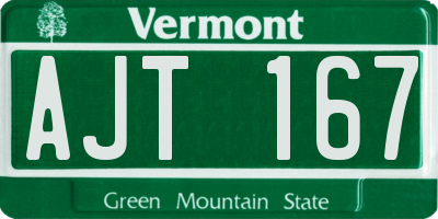 VT license plate AJT167