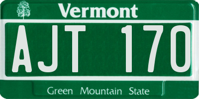 VT license plate AJT170