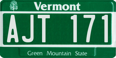 VT license plate AJT171