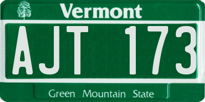 VT license plate AJT173