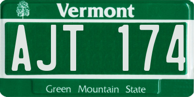 VT license plate AJT174