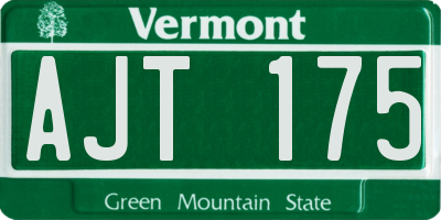 VT license plate AJT175