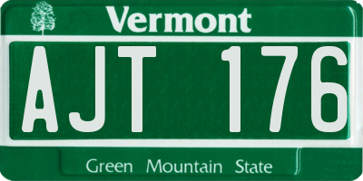 VT license plate AJT176