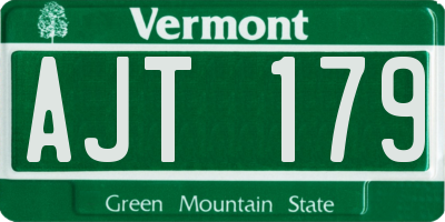 VT license plate AJT179