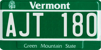 VT license plate AJT180