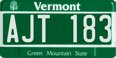 VT license plate AJT183