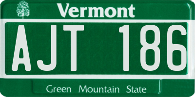 VT license plate AJT186