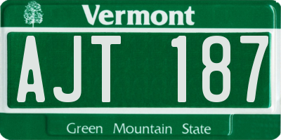 VT license plate AJT187