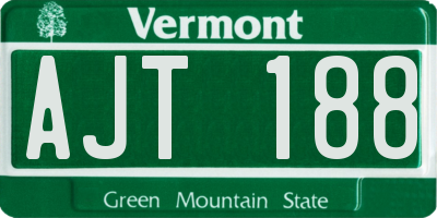 VT license plate AJT188