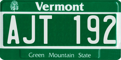 VT license plate AJT192