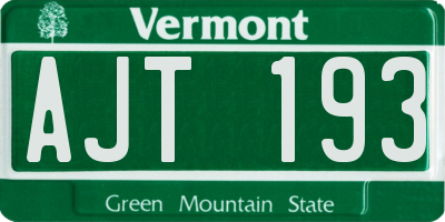 VT license plate AJT193