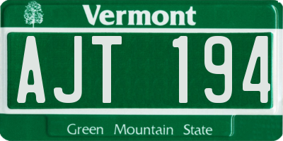 VT license plate AJT194