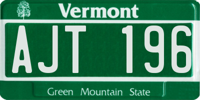 VT license plate AJT196
