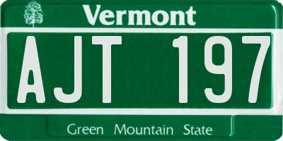VT license plate AJT197