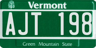 VT license plate AJT198