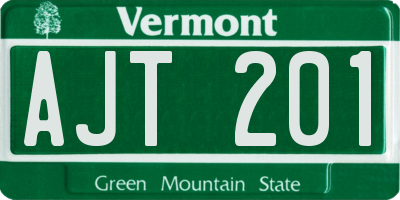 VT license plate AJT201