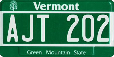 VT license plate AJT202