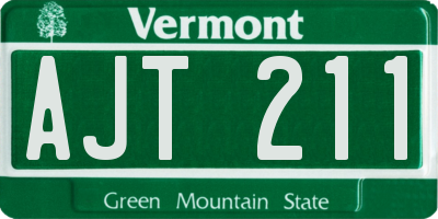 VT license plate AJT211