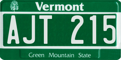 VT license plate AJT215