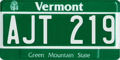 VT license plate AJT219