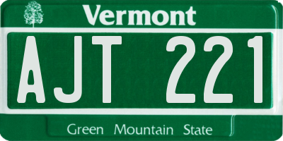 VT license plate AJT221