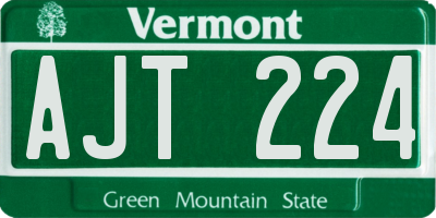 VT license plate AJT224