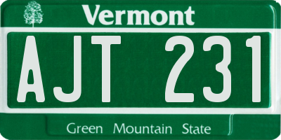 VT license plate AJT231