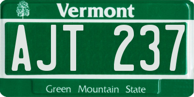 VT license plate AJT237