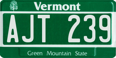VT license plate AJT239