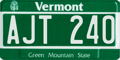 VT license plate AJT240